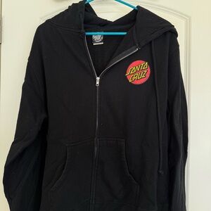 Santa Cruz Skateboards Black Zip-Up Jacket